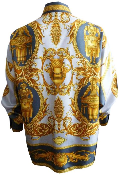 vintage versace silk shirts for men|Versace men silk shirt sale.